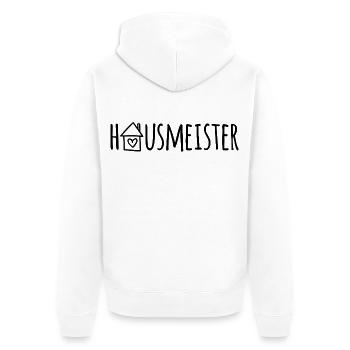 Hausmeister - Unisex Premium Bio Zip Hoodie - Weiß - Hinten - Thijin (182cm)