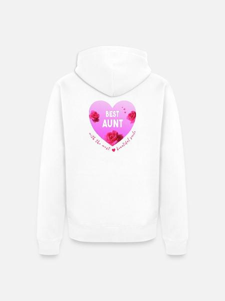 best aunt - Unisex Premium Bio Zip Hoodie - Weiß