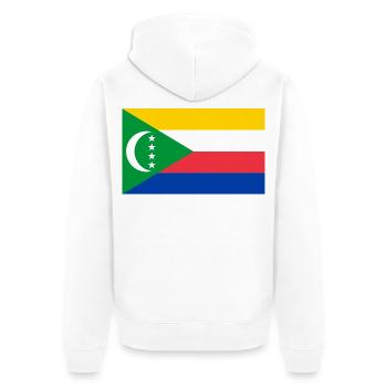 Komoren - Unisex Premium Bio Zip Hoodie - Weiß - Hinten - Thijin (182cm)