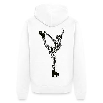 Rollschuhe Mädchen Rollschuh Roller Skates - Unisex Premium Bio Zip Hoodie - Weiß - Hinten - Thijin (182cm)