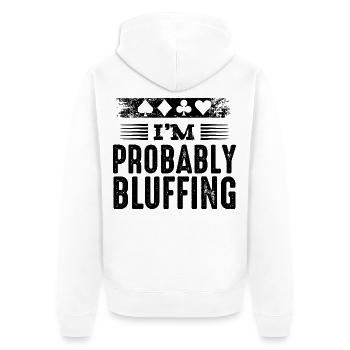 Poker - Unisex Premium Organic Zip Hoodie - white - Back - Thijin (182cm)