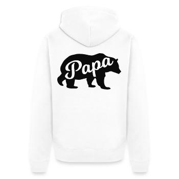Vater Bär – Geschenk für Väter - Unisex Premium Bio Zip Hoodie - Weiß - Hinten - Thijin (182cm)