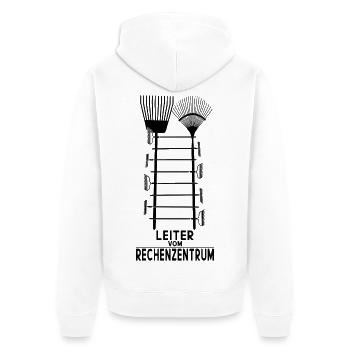 LEITER VOM RECHENZENTRUM - Unisex Premium Bio Zip Hoodie - Weiß - Hinten - Thijin (182cm)