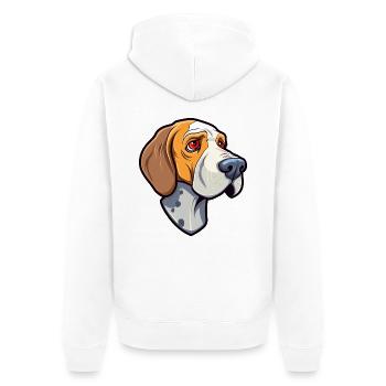 Cao de Castro Laboreiro Hunderasse Cartoon Kawaii I - Unisex Premium Bio Zip Hoodie - Weiß - Hinten - Thijin (182cm)