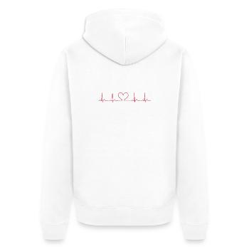 Ligne ECG du battement cardiaque Vecteur d’ondes d’impulsion médicale - Veste à capuche bio Premium Unisexe - blanc - Dos - Thijin (182cm)