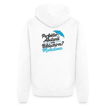 Perfekter Abstand Bildschirm Malediven - Unisex Premium Bio Zip Hoodie - Weiß - Hinten - Thijin (182cm)