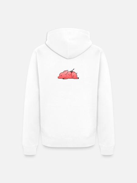 Dead Pig - Unisex Premium Bio Zip Hoodie - Weiß