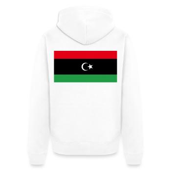 Libyen - Unisex Premium Bio Zip Hoodie - Weiß - Hinten - Thijin (182cm)