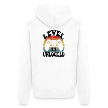 11 Birthday gift Funny 11th birthday Present - Unisex Premium Bio Zip Hoodie - Weiß - Hinten - Thijin (182cm)