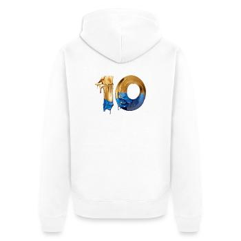 NON. 10 NUMÉRO 10 COOL 10E ANNIVERSAIRE - Veste à capuche bio Premium Unisexe - blanc - Dos - Thijin (182cm)