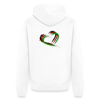 Herz Bürste Afghanistan Flagge Fahne Neu - Unisex Premium Bio Zip Hoodie - Weiß - Hinten - Thijin (182cm)