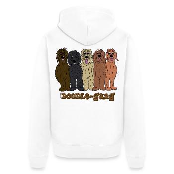 Doodle Gang - Unisex Premium Bio Zip Hoodie - Weiß - Hinten - Thijin (182cm)