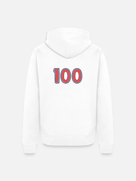 100. 100 YEARS. 100th ANNIVERSARY - Unisex Premium Organic Zip Hoodie - white