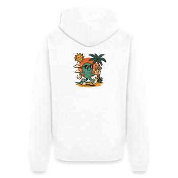 Gute Laune - Unisex Premium Bio Zip Hoodie - Weiß - Hinten - Thijin (182cm)