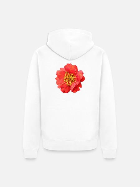 rote Blume Rose - Unisex Premium Bio Zip Hoodie - Weiß