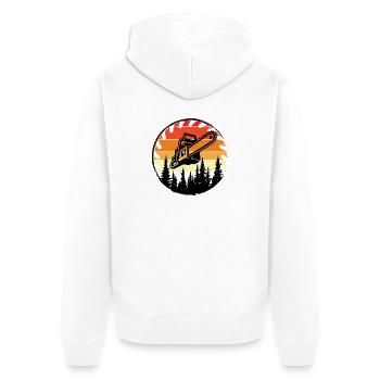 Kettensäge Axt Förster Holzfäller Säge Ketten Holz - Unisex Premium Bio Zip Hoodie - Weiß - Hinten - Thijin (182cm)