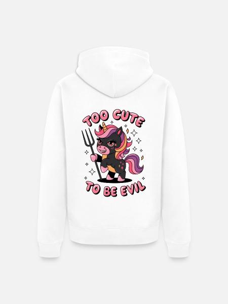 Too Cute To Be Evil - Unisex Premium Organic Zip Hoodie - white