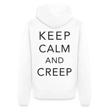 Keep calm and creep - Unisex Premium Bio Zip Hoodie - Weiß - Hinten - Thijin (182cm)