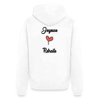 COLLEGUE. DEPART. RETRAITE - Veste à capuche bio Premium Unisexe - blanc - Dos - Thijin (182cm)
