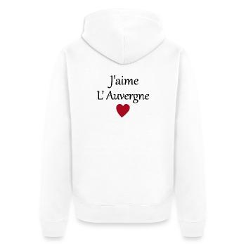 J'aime l'auvergne - Veste à capuche bio Premium Unisexe - blanc - Dos - Thijin (182cm)