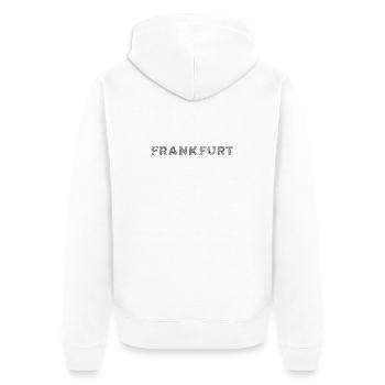 Francfort-ville en Hesse Lettrage à couver - Veste à capuche bio Premium Unisexe - blanc - Dos - Thijin (182cm)