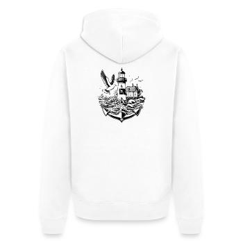 Paysage côtier Moin Moin 2 - Veste à capuche bio Premium Unisexe - blanc - Dos - Thijin (182cm)