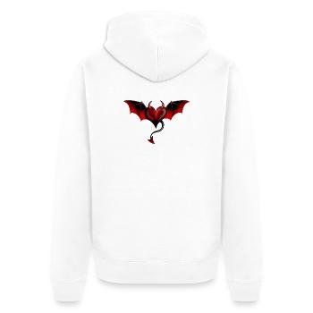 Herz Teufel Satan Luzifer Engel - Unisex Premium Bio Zip Hoodie - Weiß - Hinten - Thijin (182cm)