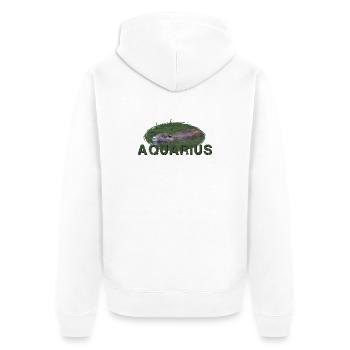 Wassermann Sternzeichen Wassermann Aquarius - Unisex Premium Bio Zip Hoodie - Weiß - Hinten - Thijin (182cm)