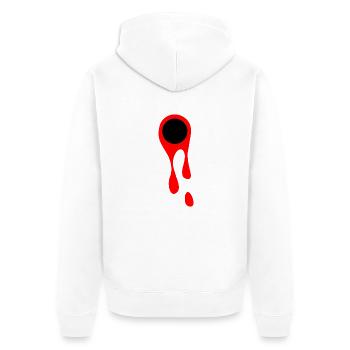 Schüsse und Blut Blutfleck Symbol Schusswunde - Unisex Premium Bio Zip Hoodie - Weiß - Hinten - Thijin (182cm)