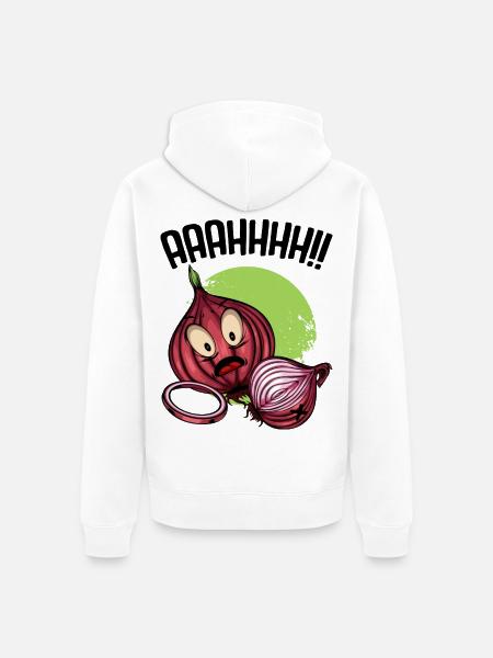 Onion chaos neon illustration - Unisex Premium Organic Zip Hoodie - white
