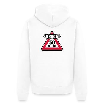 Geburstag Frau Alte Schachtel 50 Birthday - Unisex Premium Bio Zip Hoodie - Weiß - Hinten - Thijin (182cm)