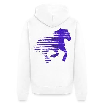 PFERD. FOHLEN. STUTE. TIER. TIERE. NATUR. - Unisex Premium Bio Zip Hoodie - Weiß - Hinten - Thijin (182cm)