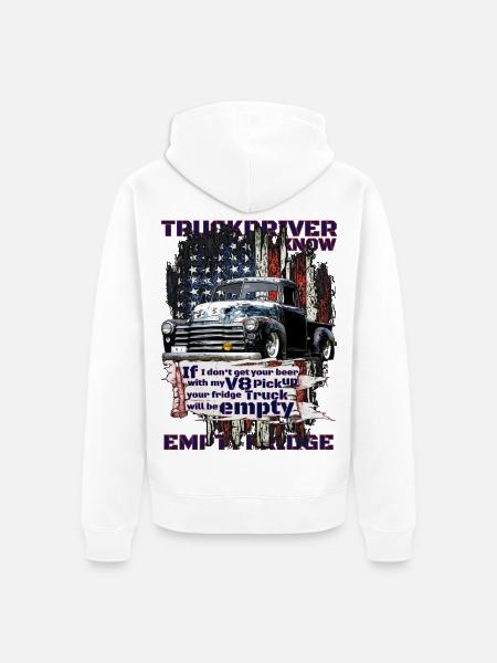 V8 Pickup Patriot Flagge - Unisex Premium Bio Zip Hoodie - Weiß