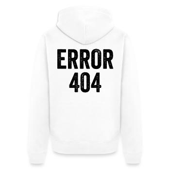 Error 404 - Unisex Premium Bio Zip Hoodie - Weiß - Hinten - Thijin (182cm)