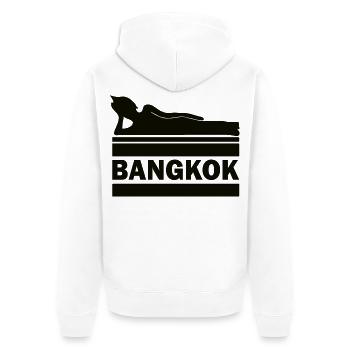 Bangkok Bouddha Thaïlande Temple Wat Pho Souvenir TH - Veste à capuche bio Premium Unisexe - blanc - Dos - Thijin (182cm)