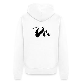 Dr - Unisex Premium Bio Zip Hoodie - Weiß - Hinten - Thijin (182cm)