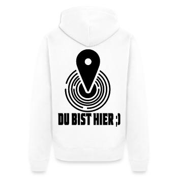 Vous êtes ici, votre position actuelle - Veste à capuche bio Premium Unisexe - blanc - Dos - Thijin (182cm)