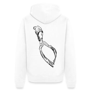 Apnoe 001 black - Unisex Premium Bio Zip Hoodie - Weiß - Hinten - Thijin (182cm)