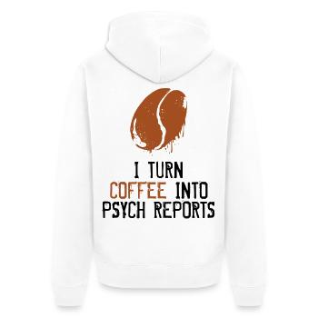 Psychologe - Unisex Premium Bio Zip Hoodie - Weiß - Hinten - Thijin (182cm)