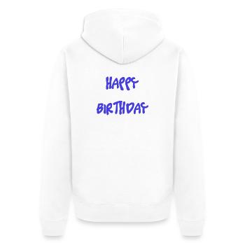 1. 1 JAHR. 1. JAHRESTAG. 1 JAHR GEBURTSTAG - Unisex Premium Bio Zip Hoodie - Weiß - Hinten - Thijin (182cm)