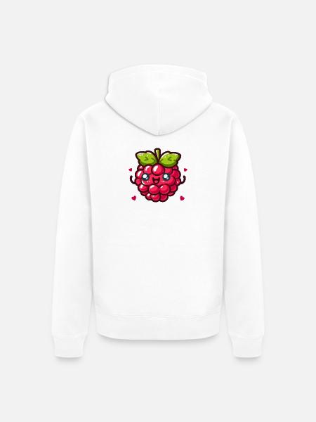 Framboise d'amour - Veste à capuche bio Premium Unisexe - blanc