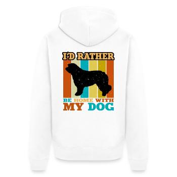 Katalanische Schäferhündin Hundeliebhaber Silhouette Retro Sonnenuntergang - Unisex Premium Bio Zip Hoodie - Weiß - Hinten - Thijin (182cm)