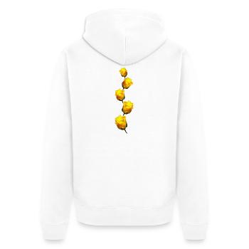 gelbe Rosen - Unisex Premium Bio Zip Hoodie - Weiß - Hinten - Thijin (182cm)
