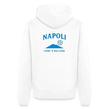 Napoli Core Pallone Logo - Unisex Premium Bio Zip Hoodie - Weiß - Hinten - Thijin (182cm)