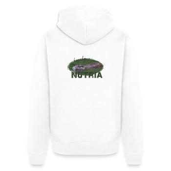Nutria Biber Biberratte Wasserratte - Unisex Premium Bio Zip Hoodie - Weiß - Hinten - Thijin (182cm)