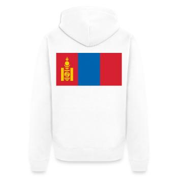 Mongolei - Unisex Premium Bio Zip Hoodie - Weiß - Hinten - Thijin (182cm)