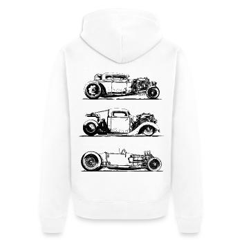 rats invasion - Unisex Premium Bio Zip Hoodie - Weiß - Hinten - Thijin (182cm)