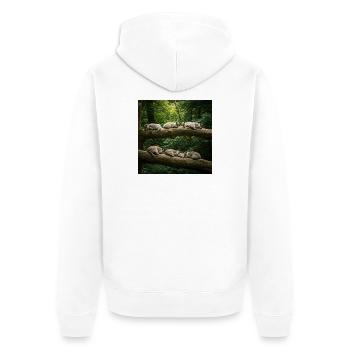 Meeresrauschen Naturkulisse T-Shirt - Unisex Premium Bio Zip Hoodie - Weiß - Hinten - Thijin (182cm)