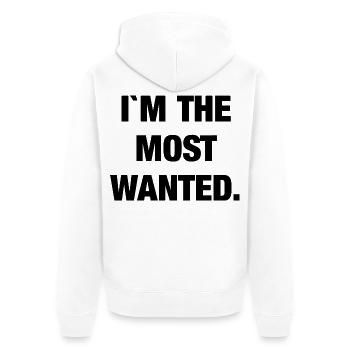 I`m the most wanted - Unisex Premium Bio Zip Hoodie - Weiß - Hinten - Thijin (182cm)
