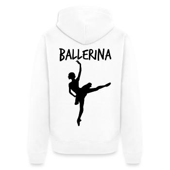 Ballerina Tänzerin - Unisex Premium Bio Zip Hoodie - Weiß - Hinten - Thijin (182cm)